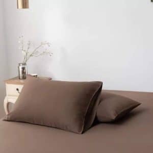 Bamboe kussensloop coffee brown 50x75 cm